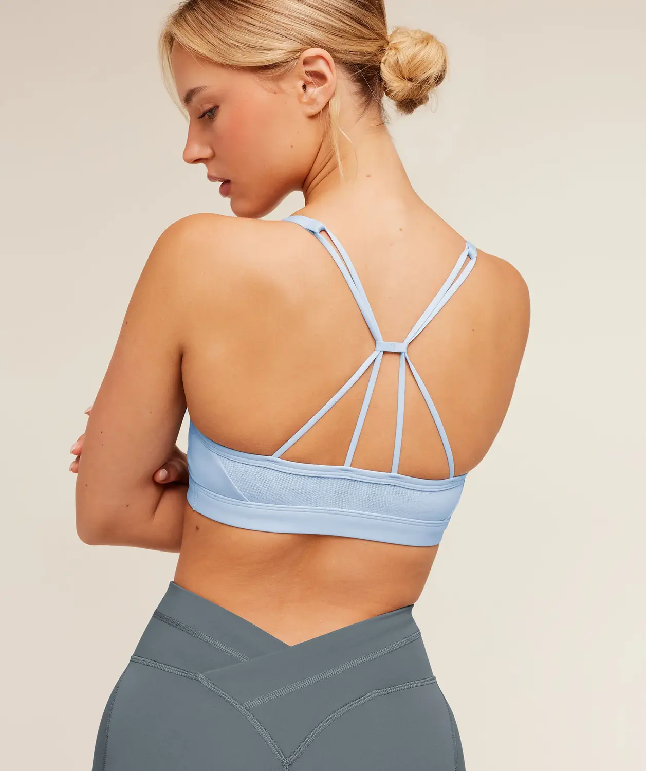 Ruched Strappy Sports Bra Light Support - Image 4
