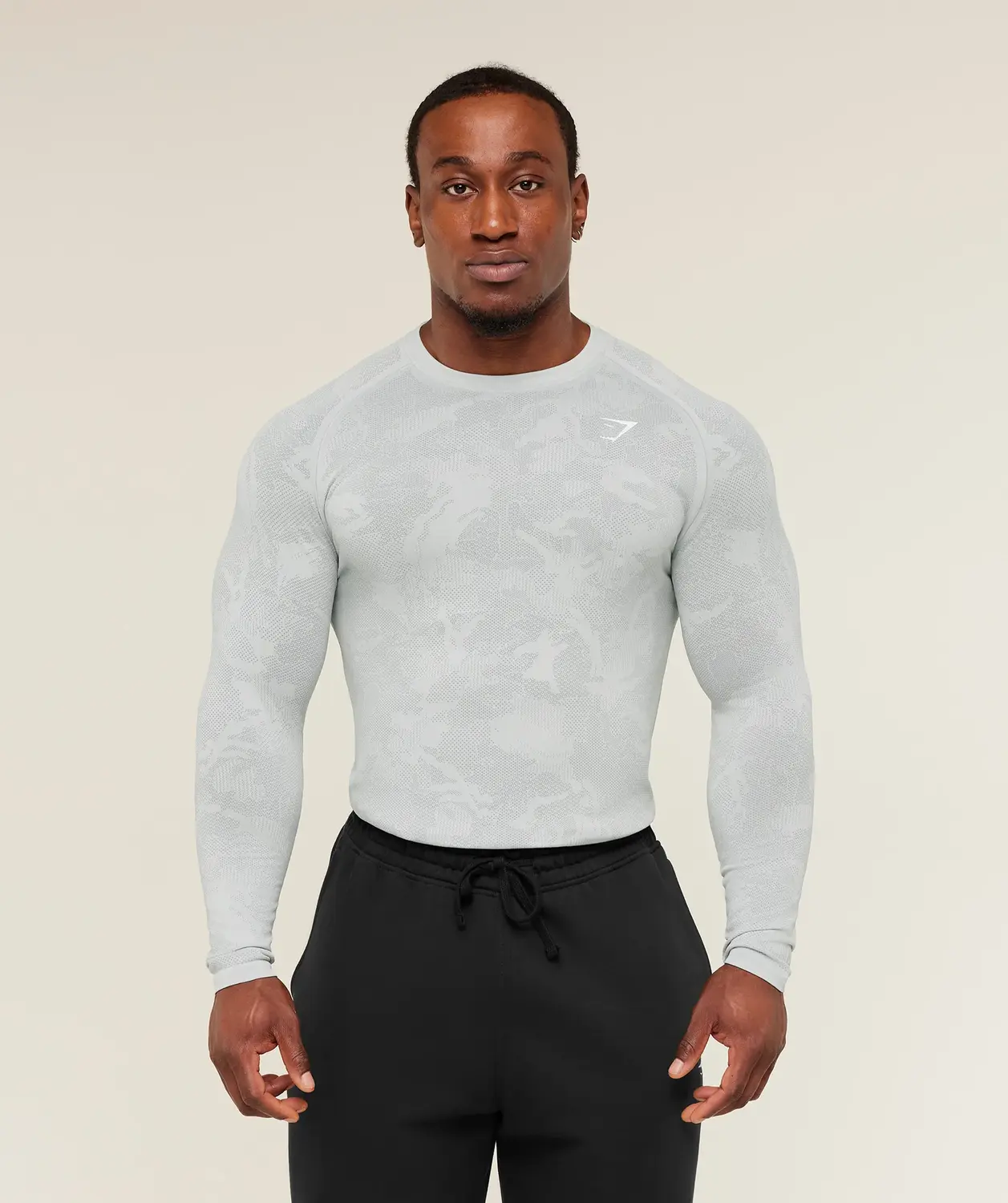 Geo Seamless Long Sleeve T-Shirt Slim Fit