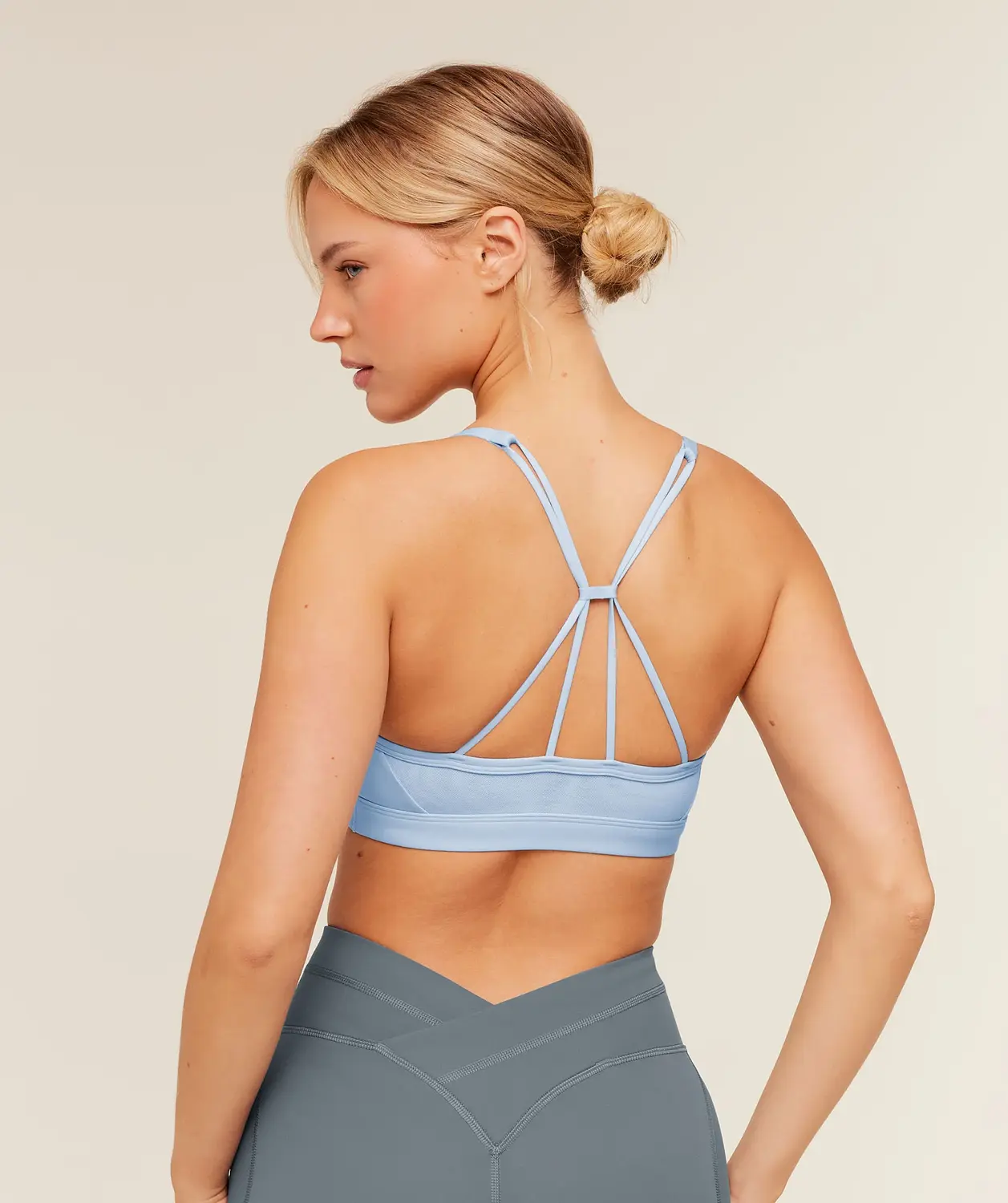 Ruched Strappy Sports Bra Light Support - Image 2